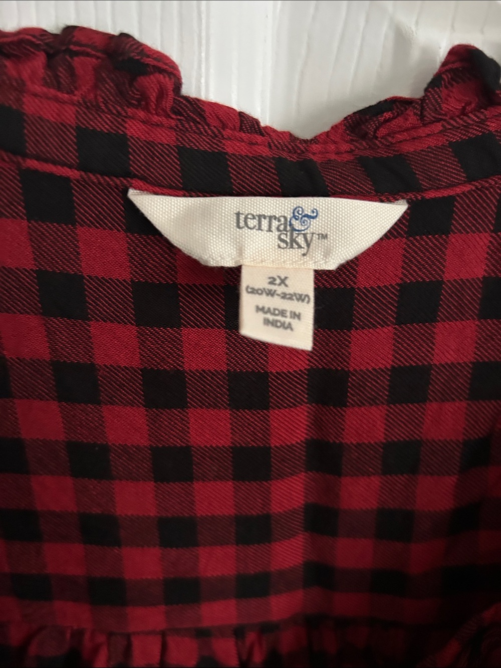 Terra & Sky Red and Black Buffalo Plaid Top - Picture 2 of 2